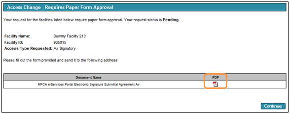 Access Change - Requires Paper Form Approval